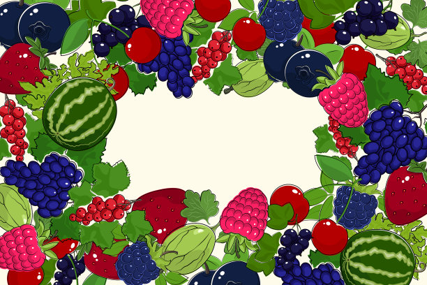 夏天的横幅，多汁的成熟浆果图片下载