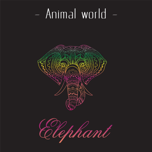 动物世界大象头的大象泰国设计图片下载