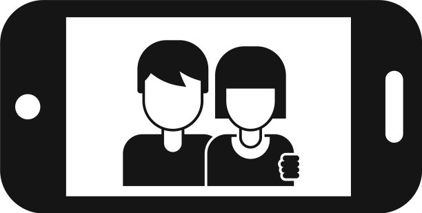 情侣自拍图标简约风格图片下载