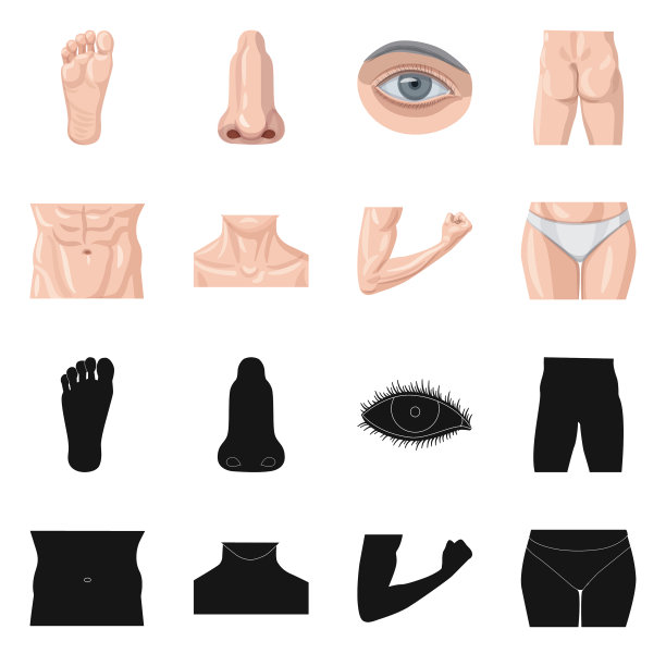 人的孤立对象和部分符号集图片下载