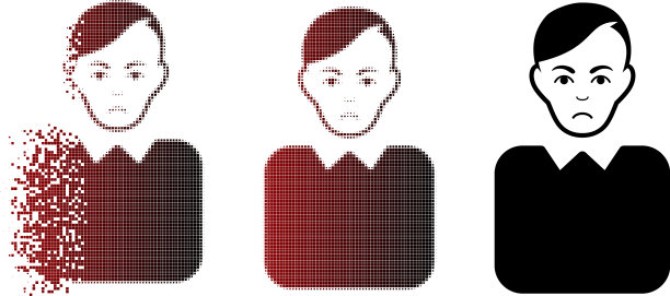 不愉快的移动像素半色调官僚图标图片下载