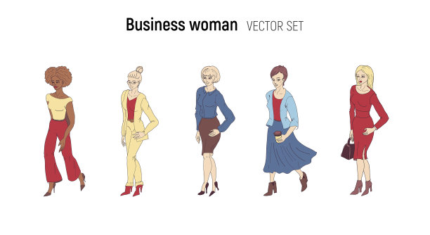 商业女性卡通风格图片下载