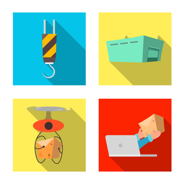 货物孤立物和货物符号集图片下载