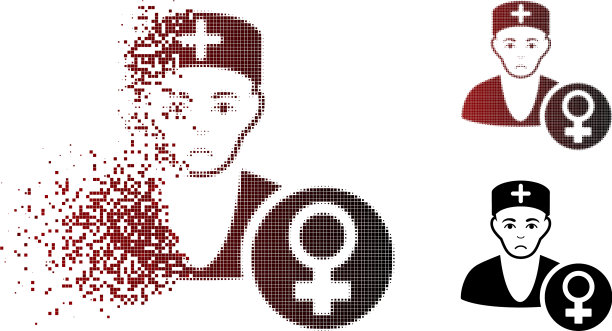 可悲的像素化半色调妇科医生图片下载