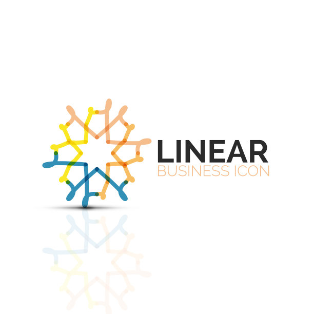 抽象的花或星形线形细线图标图片下载