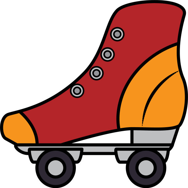 复古滑板孤立图标图片下载