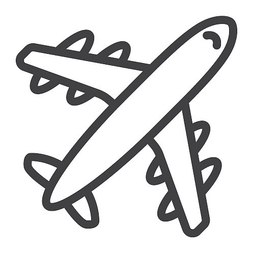 飞机线条图标：旅行与交通图片下载