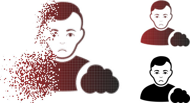 可悲的是，像素半色调用户云图标断裂了图片下载