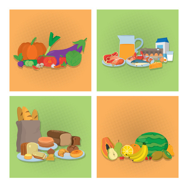 一组健康食品图标图片下载