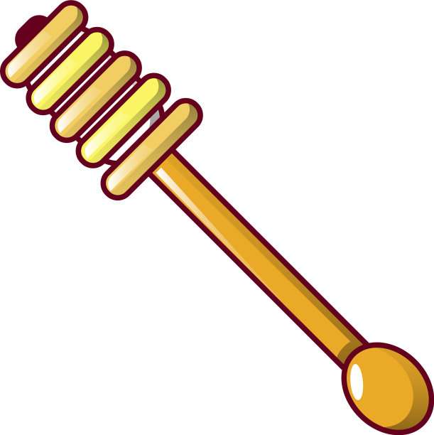 蜂蜜木勺图标卡通风格图片下载