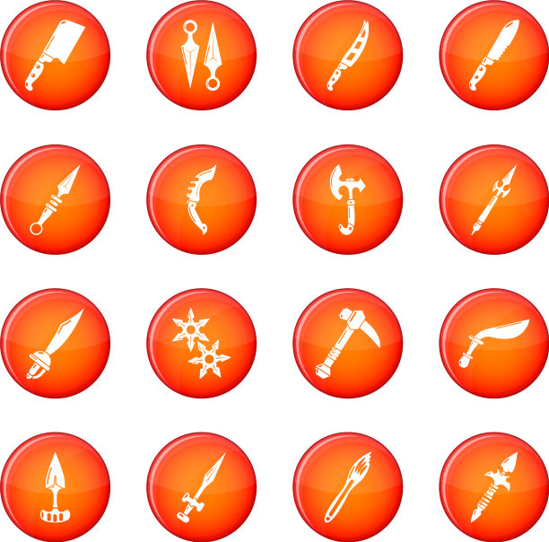 钢铁武器物品图标设置为红色图片下载