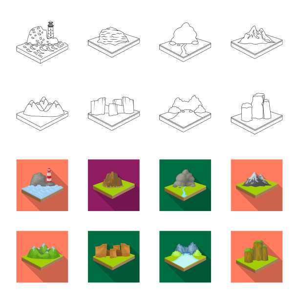 山、石、山水、浮雕图片下载