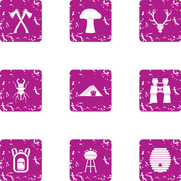 世界各地的图标设置垃圾摇滚风格图片下载