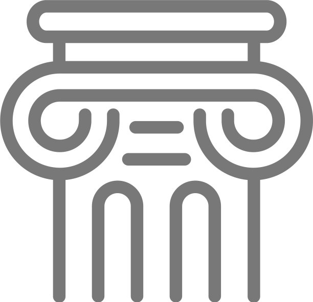 简单的古代柱线图标符号和符号图片下载