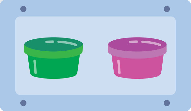 鸟食双碗图标在平面风格图片下载