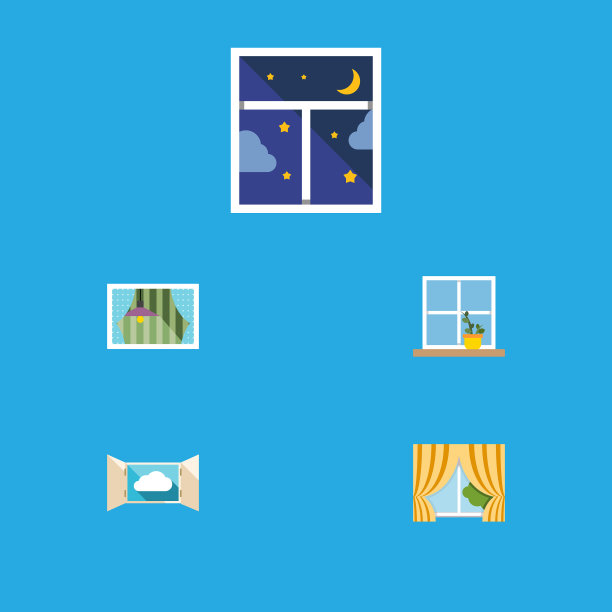 平面图标窗口设置的玻璃框架云图片下载