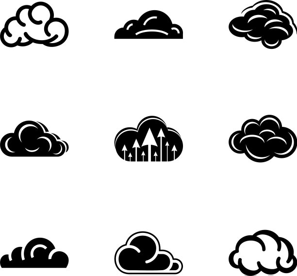 云朵图标设置简单的风格图片下载