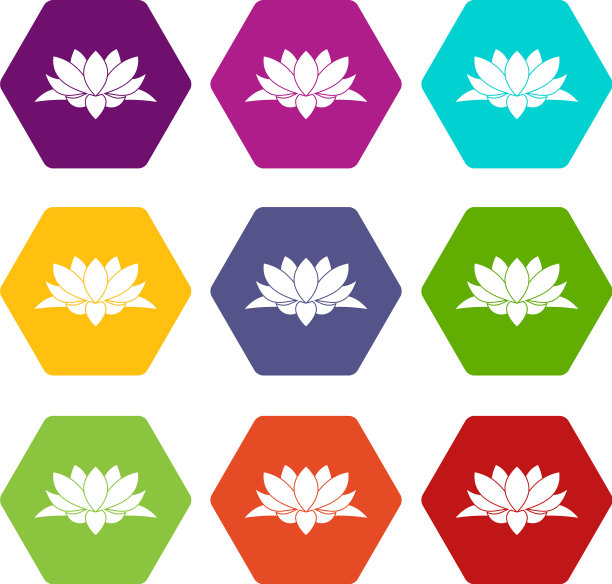 莲花花图标设置颜色六面体图片下载