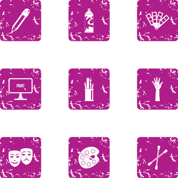 网络攻击图标设置垃圾摇滚风格图片下载