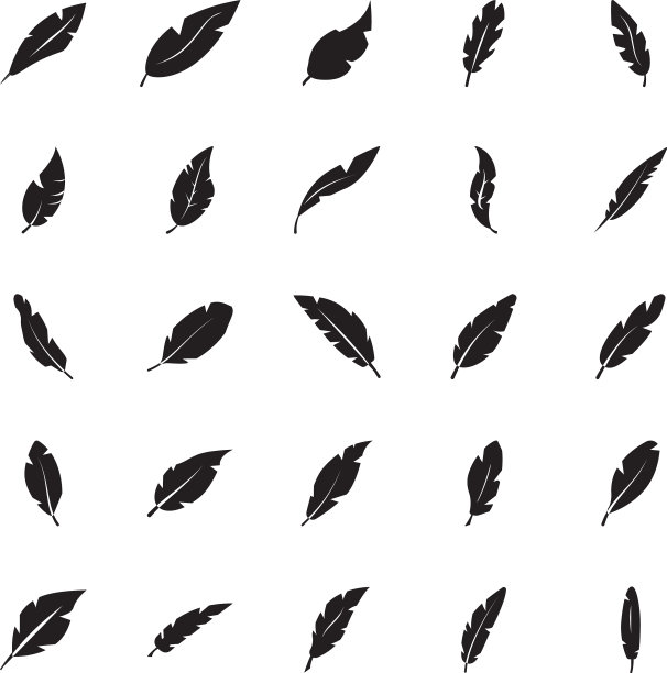 羽毛字形图标图片下载