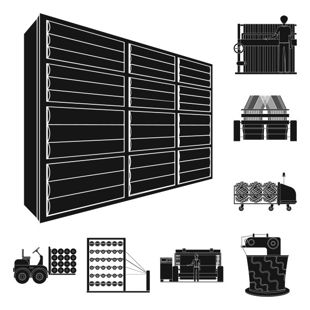 纺织行业黑色图标集图片下载