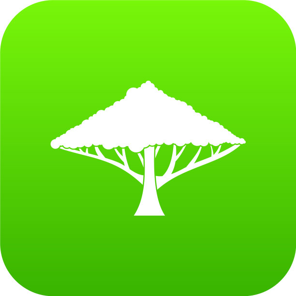 树与蔓延的皇冠图标数字绿色图片下载