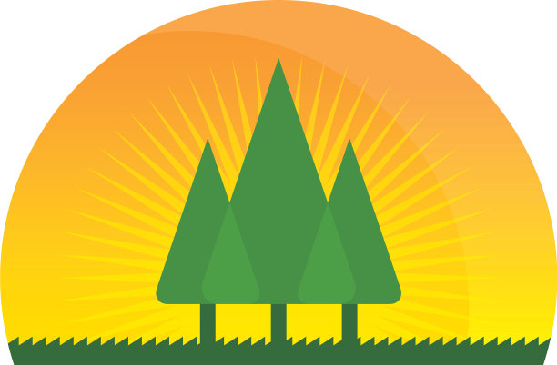 日落树景观标志图片下载