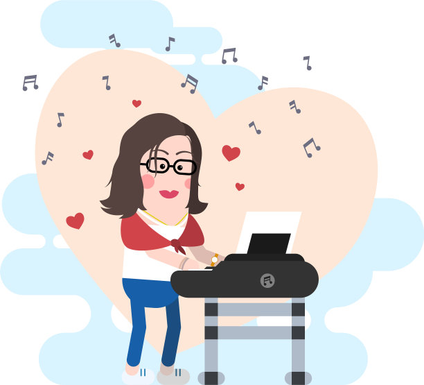 可爱的女钢琴家图片下载