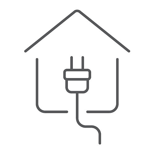 家庭用电细线图标（房地产）图片下载
