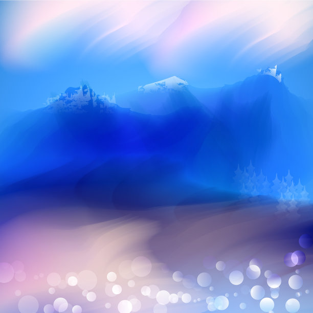 春夏季山水水彩背景图片下载