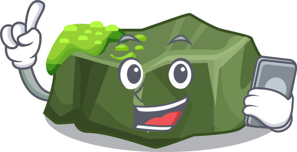 配有手机卡通绿岩高档样品图片下载