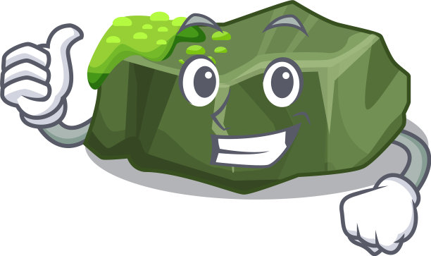 卡通苔藓长在海岩上图片下载