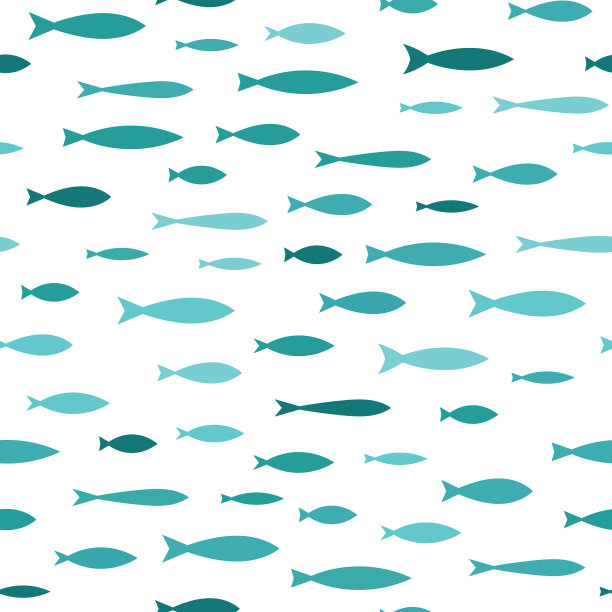 无缝图案与鱼群壁纸图片下载