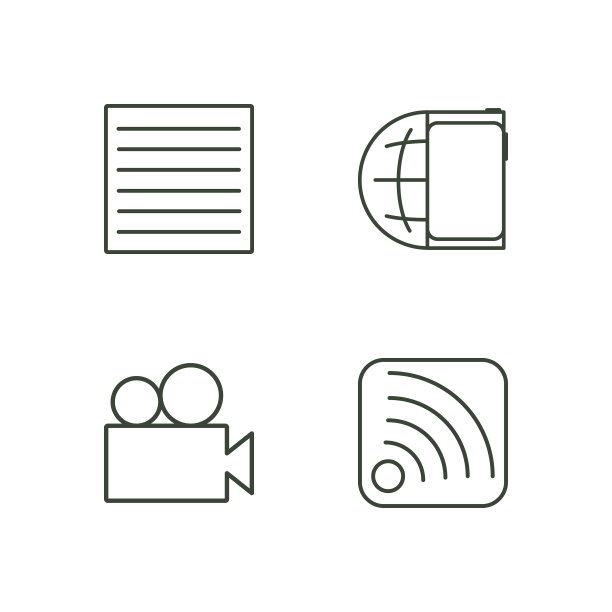 媒体轮廓图标集图片下载