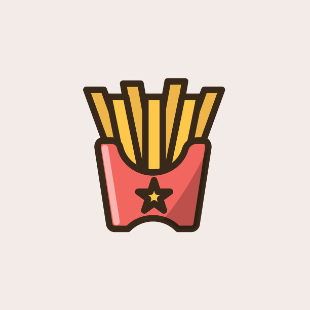 用红色纸盒包装的炸薯条图片下载