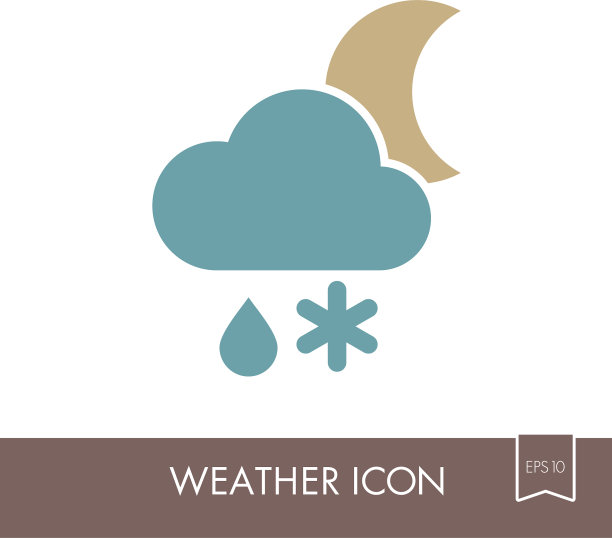 云雪雨月亮天气图标图片下载