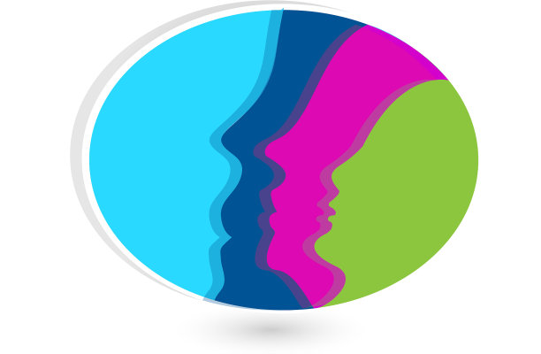 家庭脸在椭圆形标志图片下载