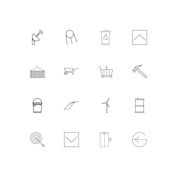 行业线形瘦削图标集概述简单图片下载