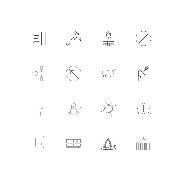 行业线形瘦削图标集概述简单图片下载