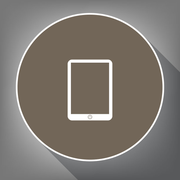 电脑平板标志白色图标棕色图片下载