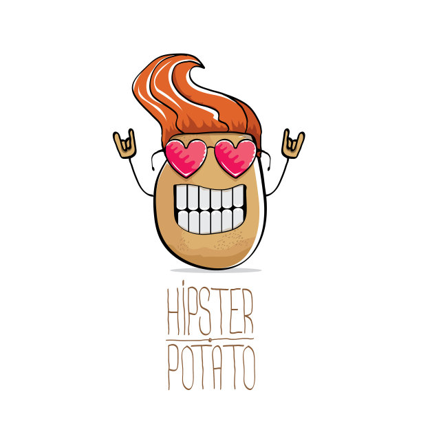 有趣的卡通可爱的棕色潮人土豆图片下载