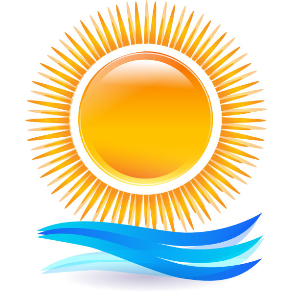 日落海滩图标背景图片下载