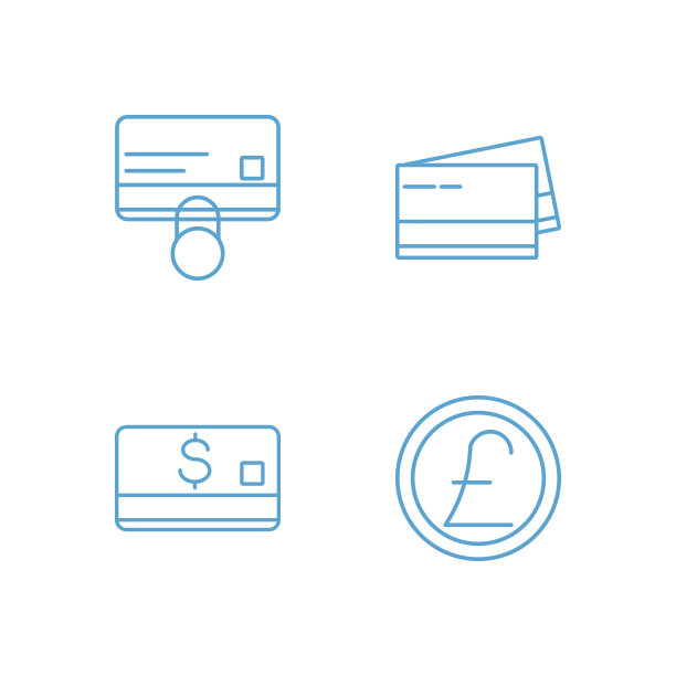 银行轮廓图标集图片下载