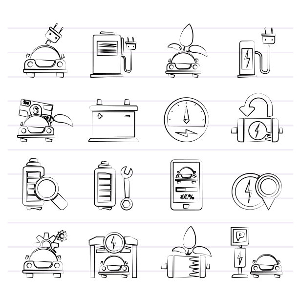 生态和电动汽车的标志图片下载