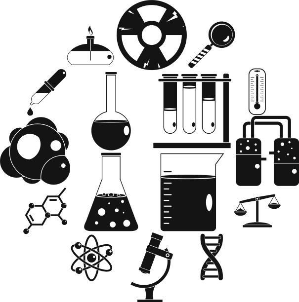 化学实验室图标设置简单的风格图片下载