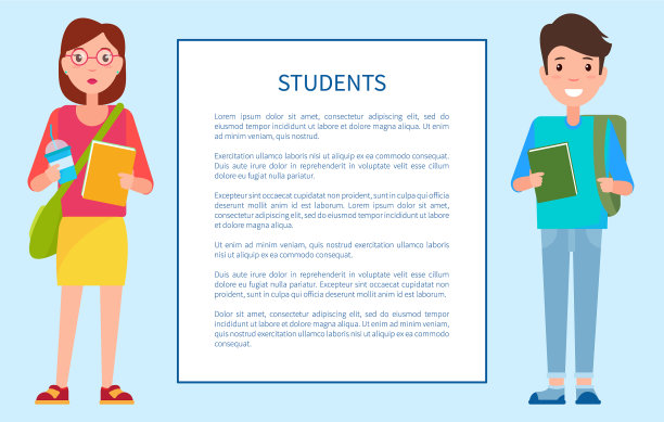 学生男孩毛衣和裤子书女孩咖啡图片下载