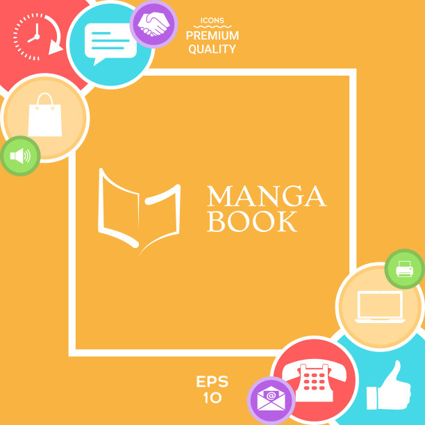 优雅的标志与书的符号像笔触图片下载