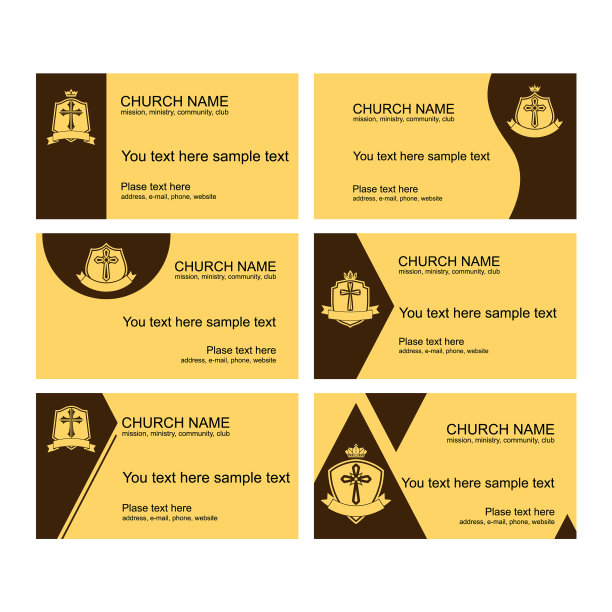 一套教堂的名片图片下载