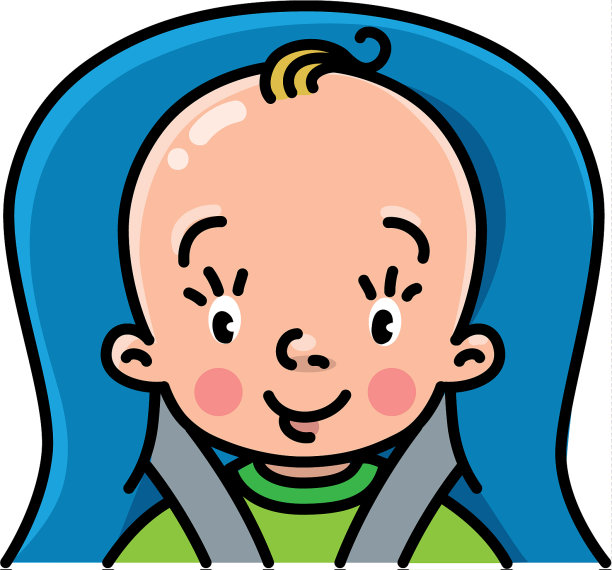 在汽车座椅上的有趣的小婴儿图片下载