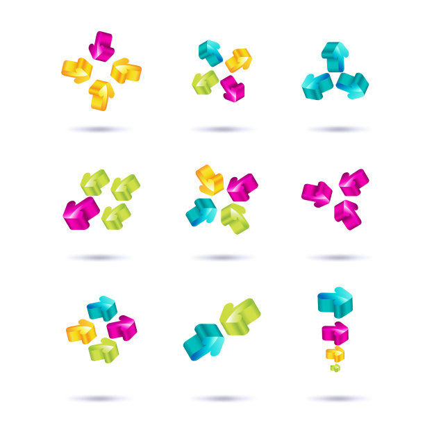 最小箭头多色符号集和图片下载